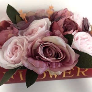 Ghiveci Cilindric Cu Bujori și Trandafiri - casă & stil de viață - decorațiuni de casă - accesorii florale - cutii cu flori - Artynos.ro