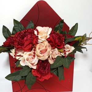 Cutie Plic Rosie Cu Trandafiri si Bujori, Casa & Stil de viata, Decoratiuni de casa, Accesorii florale, Cutii cu flori, , ARTYNOS