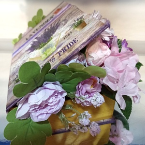 Carte Cu Margarete Roz și Bujori Lila - casă & stil de viață - decorațiuni de casă - accesorii florale - cutii cu flori - Artynos.ro