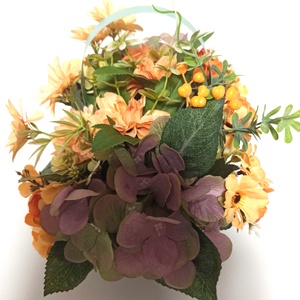 Coșuleț Vernil Cu Flori Somon și Mov - casă & stil de viață - decorațiuni de casă - accesorii florale - cutii cu flori - Artynos.ro