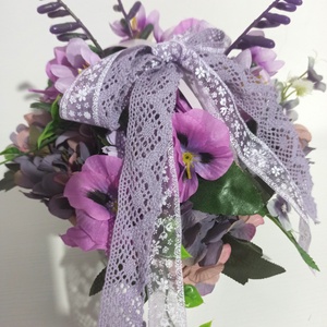 Ghiveci Cu Toartă și Flori Mov - casă & stil de viață - decorațiuni de casă - accesorii florale - cutii cu flori - Artynos.ro