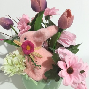 GHIVECI CERAMICĂ TIP OU CU IEPURE ȘI FLORI MOV, LILA - casă & stil de viață - decorațiuni de casă - decorațiuni de masă și rafturi - decorațiuni de masă - Artynos.ro