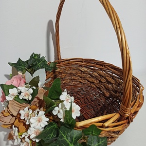 Coș mare cu trandafiri și dalii - casă & stil de viață - decorațiuni de casă - decorațiuni de masă și rafturi - boluri decorative - Artynos.ro