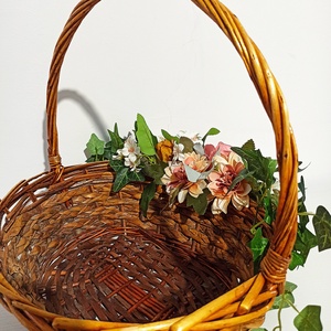 Coș mare cu trandafiri și dalii - casă & stil de viață - decorațiuni de casă - decorațiuni de masă și rafturi - boluri decorative - Artynos.ro