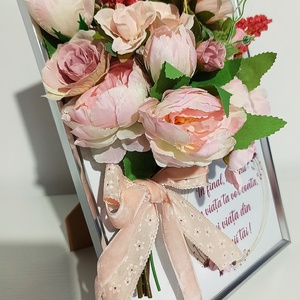 Ramă tablou cu mesaj și bujori roz - casă & stil de viață - decorațiuni de casă - decorațiuni de pereți - decorațiuni suspendate - Artynos.ro