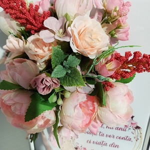 Ramă tablou cu mesaj și bujori roz - casă & stil de viață - decorațiuni de casă - decorațiuni de pereți - decorațiuni suspendate - Artynos.ro