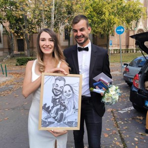 Caricatură ca cadou de nuntă - accesorii nuntă - amintiri și cadouri de nuntă - favoruri de nuntă - Artynos.ro