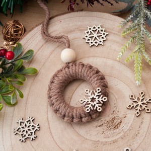 Macrame hoop ornament de Craciun - Brown stea I., , , ARTYNOS