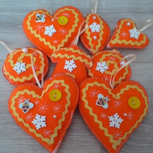8pcs portocaliu simțit ornament Crăciun ornament copac -  - Artynos.ro