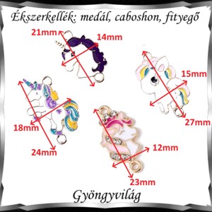 Accesoriu pentru bijuterii: pandantiv, caboshon, dangler BMCF-2-04 unicorni de mai multe feluri -  - Artynos.ro