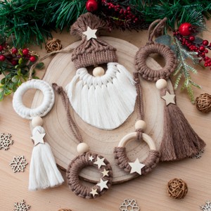 Macrame cerc ornament de Craciun - Brown, , , ARTYNOS