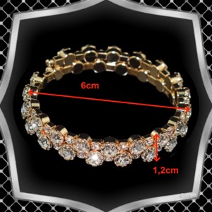 Brățară cu două rânduri de cristale ES-K04-2a alb - accesorii nuntă - bijuterii mireasă - brățări mireasă  - Artynos.ro