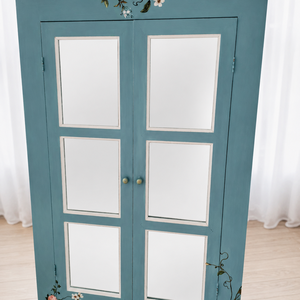 Oglindă decorativă tip fereastră, recondiționată cu Annie Sloan - accesorii nuntă - amintiri și cadouri de nuntă - cadou nuntă - pahar de nuntă, set de sticlă - Artynos.ro