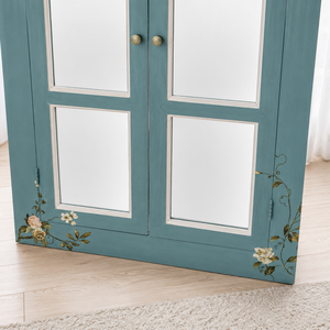 Oglindă decorativă tip fereastră, recondiționată cu Annie Sloan - accesorii nuntă - amintiri și cadouri de nuntă - cadou nuntă - pahar de nuntă, set de sticlă - Artynos.ro