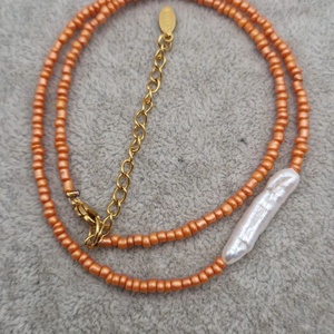 Colier de Vară portocaliu - bijuterii - coliere - chockere - Artynos.ro