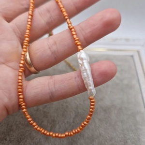 Colier de Vară portocaliu - bijuterii - coliere - chockere - Artynos.ro