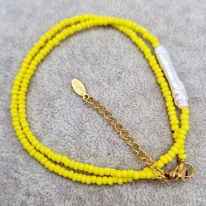 Colier de Vară galben - bijuterii - coliere - chockere - Artynos.ro