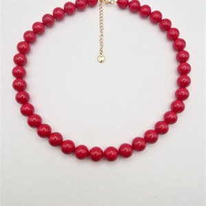 Colier Perle tip Mallorca Roșu Aur - bijuterii - coliere - chockere - Artynos.ro
