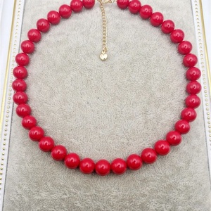 Colier Perle tip Mallorca Roșu Aur - bijuterii - coliere - chockere - Artynos.ro