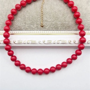 Colier Perle tip Mallorca Rosu Aur, Bijuterii, Coliere, Chockere, Confectionarea bijuteriilor, ARTYNOS