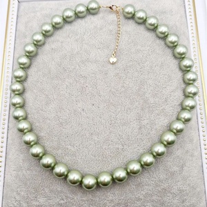 Colier Perle tip Mallorca Verde Aur - bijuterii - coliere - coliere din perle - Artynos.ro