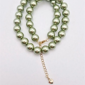 Colier Perle tip Mallorca Verde Aur - bijuterii - coliere - coliere din perle - Artynos.ro