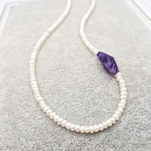 Choker  Perle naturale Ametist - bijuterii - coliere - chockere - Artynos.ro