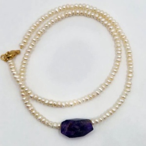 Choker  Perle naturale Ametist - bijuterii - coliere - chockere - Artynos.ro