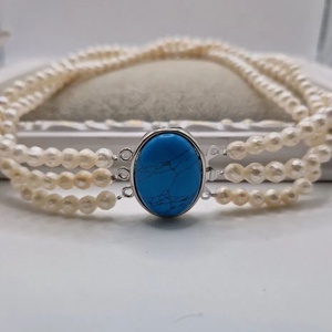 Colier pe 3 fire Perle si Turcoaz, Bijuterii, Coliere, Coliere din perle, Confectionarea bijuteriilor, ARTYNOS