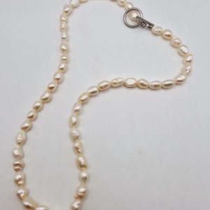 Colier Perle baroc Inox argintiu, Bijuterii, Coliere, Coliere din perle, Confectionarea bijuteriilor, ARTYNOS