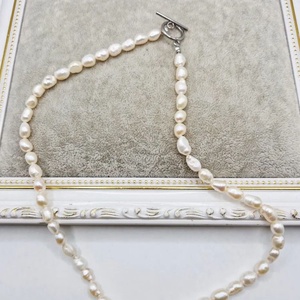 Colier Perle baroc Inox argintiu - bijuterii - coliere - coliere din perle - Artynos.ro