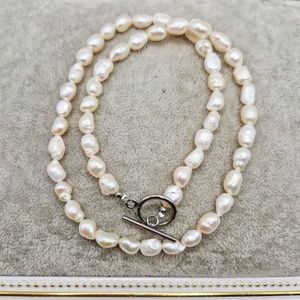 Colier Perle baroc Inox argintiu - bijuterii - coliere - coliere din perle - Artynos.ro