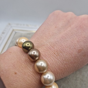 Bratara  Perle tip Mallorca Kaki - bijuterii - brățări - brățări din perle - Artynos.ro