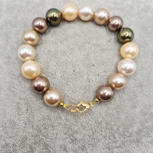 Bratara  Perle tip Mallorca Kaki - Artynos.ro