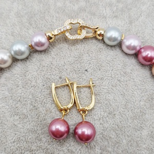 Set Perle tip Mallorca lila - bijuterii - coliere - coliere din perle - Artynos.ro