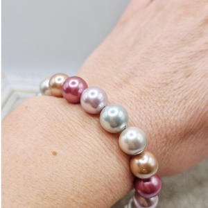 Bratara  Perle tip Mallorca lila - Artynos.ro