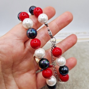 Colier Perle tip Mallorca 3 culori - bijuterii - coliere - coliere din perle - Artynos.ro