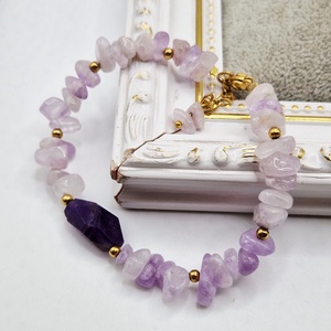 Bratara Ametist lavanda Ametist chevron, Bijuterii, Bratari, Bratari din pietre semipretioase, Confectionarea bijuteriilor, ARTYNOS