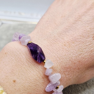 Bratara Ametist lavanda Ametist chevron - bijuterii - brățări - brățări din pietre semiprețioase - Artynos.ro