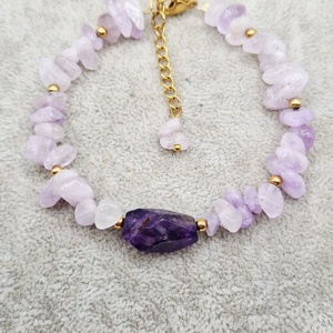 Bratara Ametist lavanda Ametist chevron - bijuterii - brățări - brățări din pietre semiprețioase - Artynos.ro