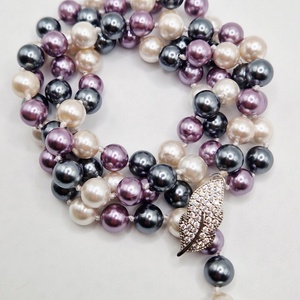 Colier Lung Perle tip Mallorca mov - bijuterii - coliere - coliere din perle - Artynos.ro