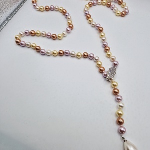 Colier Lung Perle tip Mallorca auriu - bijuterii - coliere - coliere din perle - Artynos.ro