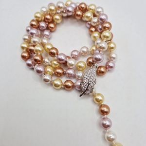 Colier Lung Perle tip Mallorca auriu - bijuterii - coliere - coliere din perle - Artynos.ro