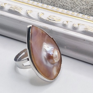 Inel reglabil, picatura, scoica cu perla, Bijuterii, Inele, Inele cu perle, Confectionarea bijuteriilor, ARTYNOS