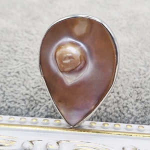 Inel reglabil, picatura, scoică cu perlă - bijuterii - inele - inele cu perle - Artynos.ro