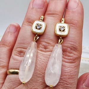 Cercei Cuart roz Aur - Artynos.ro