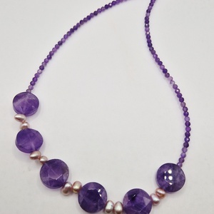 Colier Ametist banuti Perle naturale - Artynos.ro