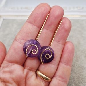 Cercei Ametist Aur - Artynos.ro