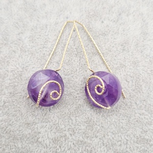 Cercei Ametist Aur - bijuterii - cercei - cercei din pietre semiprețioase - Artynos.ro