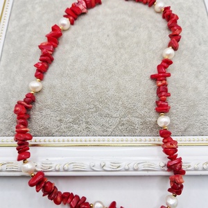 Colier Coral Perle naturale - Artynos.ro